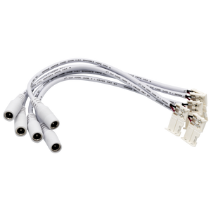 CLICKLOCK™ Female DC Plug with 8mm Splice Connector, 6" - 5 Pack