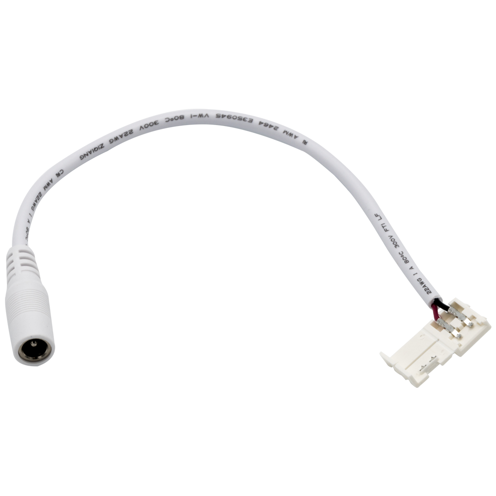 CLICKLOCK™ Female DC Plug with 8mm Splice Connector, 6" - 5 Pack